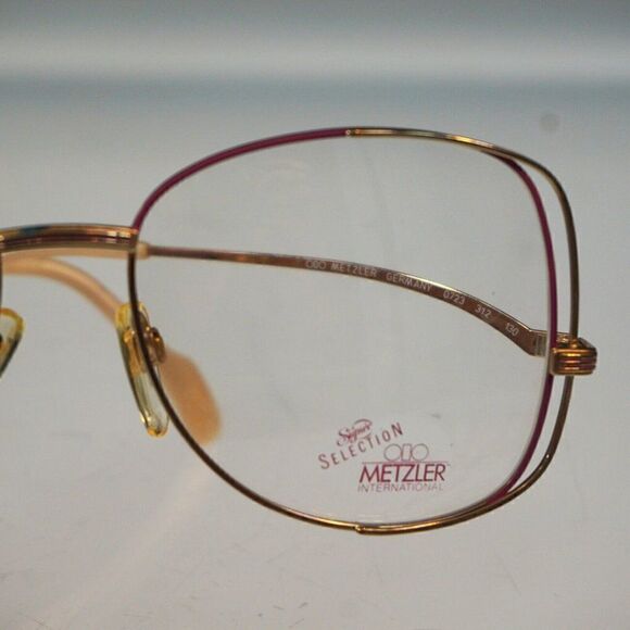 Metzler Germany Signee Eyeglasses Frames Pink Gold Vintage 1970 Demo Lens 56-17 main image 5